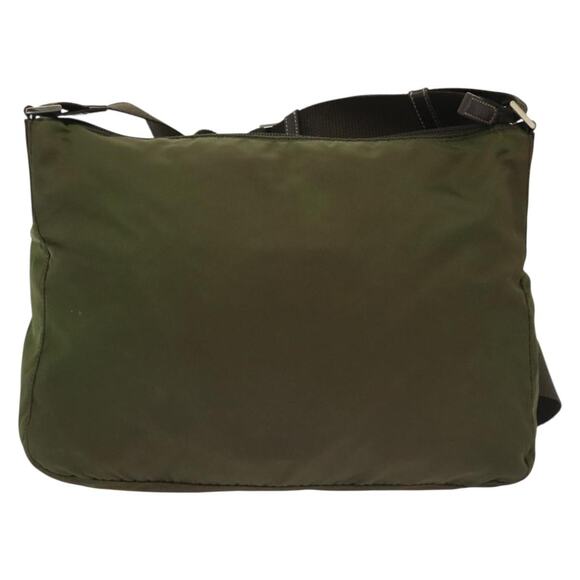 PRADA Shoulder Bag Nylon Khaki Silver - Picture 3 of 12